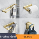 GobekUsa Gold Bath Hardware Set: Towel Ring, Toilet Brush Holder - WF-552200