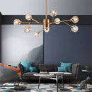 GobekUsa Crystal LED Chandelier: Modern Nordic Design Copper Ceiling Light Fixture