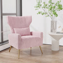 Convertible Accent Chair – Velvet Mid-Century Reading Armchair