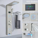 GobekUsa LED Light Shower Faucet System: Rainfall, Massage Jets, Waterfall Panel with Temperature Control