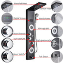 GobekUsa LED Shower Panel Column Bathtub Mixer Tap with Temperature Screen Massage.