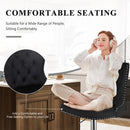Velvet Swivel Bar Stools with High Backs, Adjustable Height, Water-Resistant Set of 2 (Khaki)