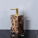 GobekUsa Emperador Dark Marble Bathroom Set: Toothbrush Holder, Soap Dish, Soap Dispenser