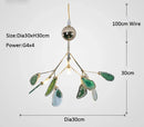 GobekUsa Agate Branch Chandelier - Nordic Glass LED Globe for Bedroom, Kitchen, Dining Room
