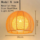 Handwoven Rattan Bamboo Pendant Light in Black