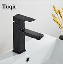 GobekUsa Black Baking Stainless Steel Basin Faucet - Hot Cold Bathroom Sink Mixer