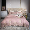 GobekUsa 1000TC Egyptian Cotton Gold Embroidery 4Pcs Bedding Set - Luxe Chic Collection