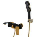 GobekUsa Gold & White Wall Mounted Bathtub Faucet, Brass Bath Shower Mixer