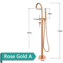 GobekUsa Brushed Gold Freestanding Bathtub Shower Mixer with Handshower