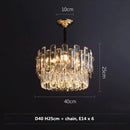 GobekUsa Gray/Clear Crystal K9 LED Pendant Lamp for Modern Luxury Living Room