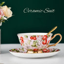 GobekUsa Bone China Tea Cup Set with Saucer Spoon - Elegant Black Tea Party Coffeeware