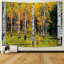 GobekUsa Birch Forest Starry Sky Wall Tapestry: Psychedelic Hippie Mandala Landscape Art