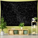 GobekUsa Interstellar Sky Map Constellations Tapestry- Black Galactic Wall Decor