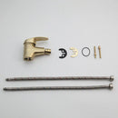 GobekUsa Brushed Gold Basin Mixer Tap - Solid Brass Vessel Vanity Faucet