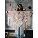 GobekUsa Large Hand-Woven Macrame Tapestry with Tassels