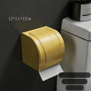 GobekUsa Aluminum Brushed Gold Toilet Paper Holder Rack Tissue Box - Bathroom Roll Storage