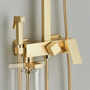 GobekUsa Gold Wall Mounted Bathroom Shower System Kit with 4-way Mixer