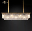 GobekUsa LED Glace Rectangular Chandelier Light for Dining Kitchen Living Room