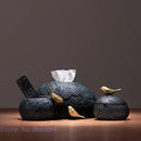 GobekUsa Golden Bird Resin Tissue Box Ashtray Desktop Organizer Storage Box