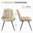 Upholstered Ribbed Dining Chairs, Set of 4 — Ergonomic Modern Fabric
