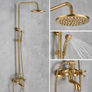 GobekUsa Gold Brass Shower Faucet Set with Tub Spout and Dual Handles