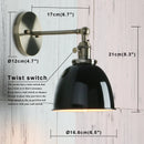 GobekUsa Industrial Black Wall Sconce 6.5'' Modern Stair Light Fixtures