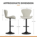Swivel Bar Stools Set of 2 — Adjustable Counter Height with Fabric Seat & Footrest