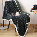 GobekUsa Cozy Coral Fleece Plaid Blanket - Soft & Warm Flannel Bedspread