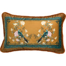 GobekUsa Chinese Peony Flower & Bird Print Vermilion Pillow Cover
