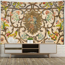 GobekUsa Khaki Retro Pattern Wall Tapestry for High-End Indoor Home Decor
