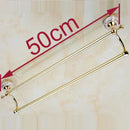 GobekUsa 60cm Double Towel Bar with Ceramic Gold Finish for Bathroom Accessories.
