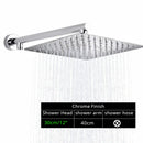 GobekUsa Bright Chrome 8" Shower Head with 15" Arm and 59" Hose - Wall Mounted Rainfall