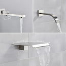 GobekUsa Brushed Nickel Thermostatic Shower Faucet Set for Wall Mount Bathroom with Rainfall Shower Head