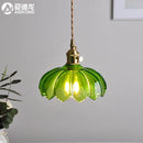 GobekUsa Green Glass Hanging Lamp - Copper Nordic Modern Pendant Lights for Bedroom, Bar, Restaurant