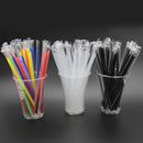 GobekUsa Clear Individually Wrapped PP Drinking Straws - 100PCS Smoothies Tea Party Durable