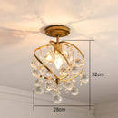 GobekUsa Gold Crystal Round Ceiling Chandelier for Living Room LED Light Fixtures