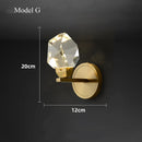 GobekUsa Crystal LED Wall Sconce Copper Light Fixture for Modern Luxury Home Decor