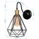 GobekUsa Black Cage Guard Wall Sconce LED Lamp Indoor Retro Lighting Fixture