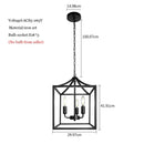 GobekUsa Black Farmhouse Chandelier for Dining Kitchen Living Room E14 Lamp