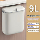 GobekUsa Kitchen Wall-Mounted Waste Bin with Lid - Cabinet Door Hanging Garbage Can