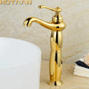 GobekUsa Gold Brass Tall Basin Faucet: Luxurious European Style Mixer Tap Y-5062
