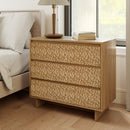 Modern 3-Drawer Nightstand with USB Ports & AC Outlets - Wooden Bedside Table