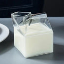 GobekUsa Creative Milk Box Glass Cup - 250ml | Cute Transparent Drinkware for Juice and Coffee