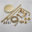 GobekUsa Gold Polish 8" Rain Shower System Wall Mounted Bathtub Faucet