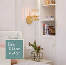 GobekUsa Crystal Sconce Light Gold Black Metal Glass Lampshade Wall Fixture
