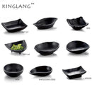 GobekUsa Black Melamine Plastic Dipping Sauce Dish Bowl Set - Pack of 4