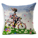 GobekUsa Green Leaves Decorative Throw Pillowcase 45*45cm for Sofa Home Decor
