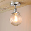GobekUsa Glass Globe Semi Flush Mount Ceiling Light Fixture
