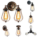GobekUsa Adjustable Industrial Wall Light Rustic Wire Metal Cage Sconce