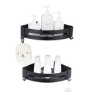 GobekUsa Black Aluminum Bathroom Corner Shelf Wall Mounted Soap Dish Holder